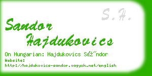 sandor hajdukovics business card